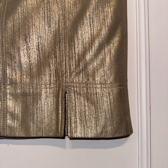 Christian Dior Metallic Gold Goat Suede Skirt - Picture 9 of 12
